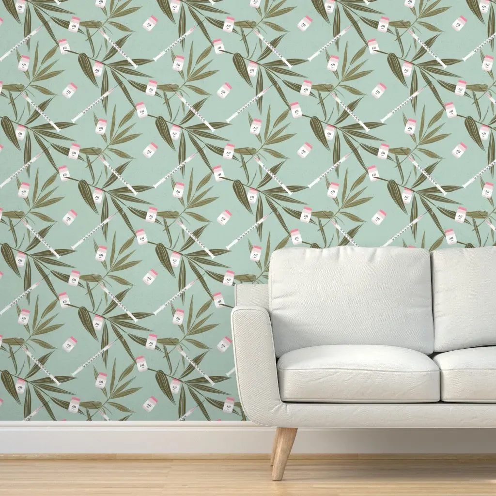 Beauty Injection Medical Peel and Stick Wallpaper - Olive Green product