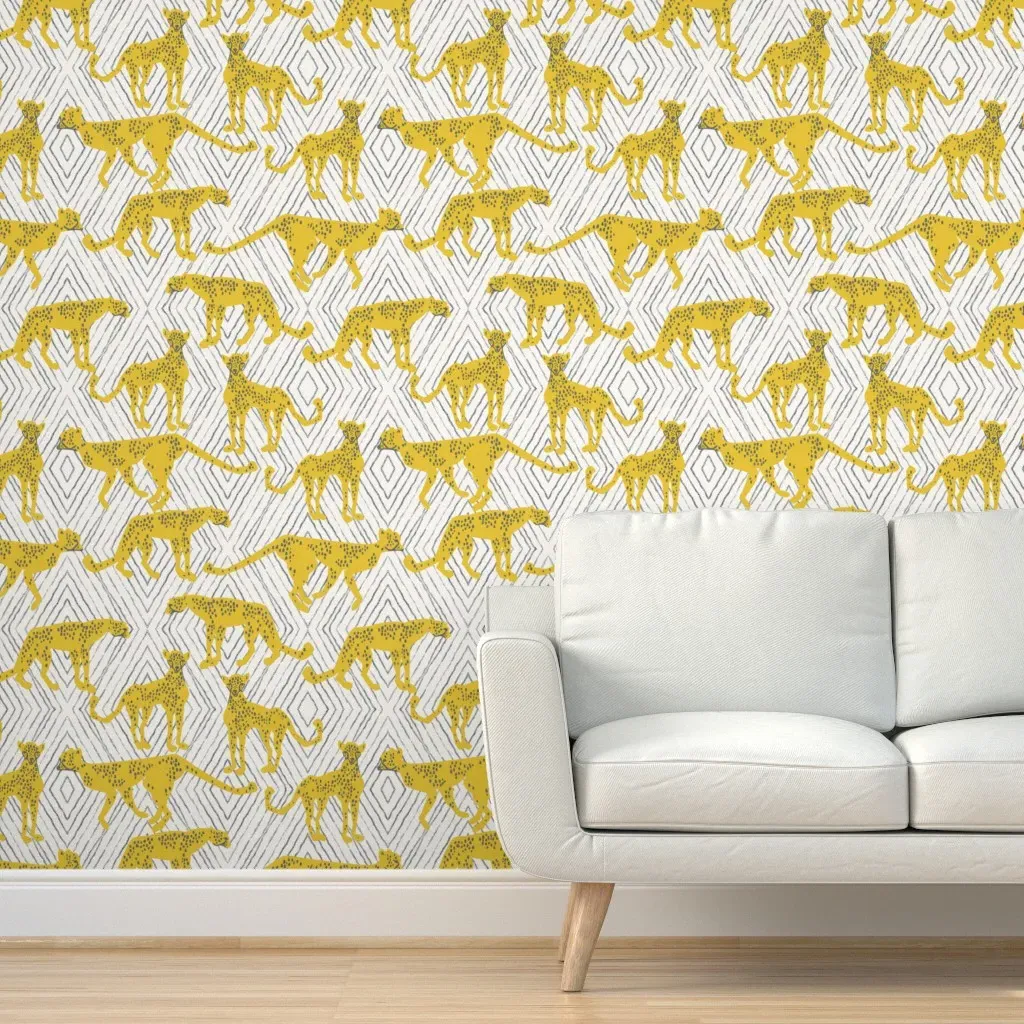 Bebe Cheetah Peel and Stick Wallpaper - Yellow, Black product