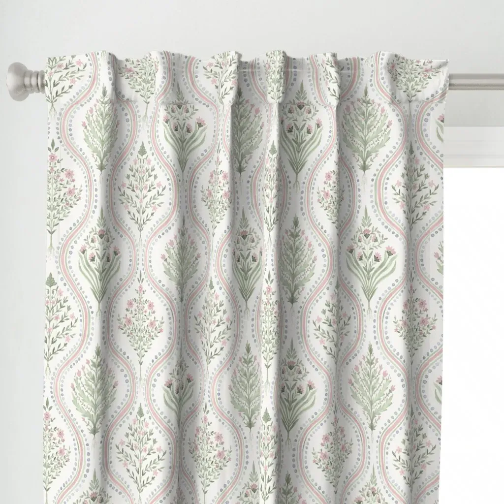 Becca Large Scale Curtain Panel - Light Green alternate view