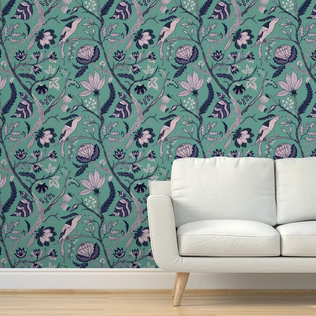 Beckett 2.0 Peel and Stick Wallpaper - Retro Teal product
