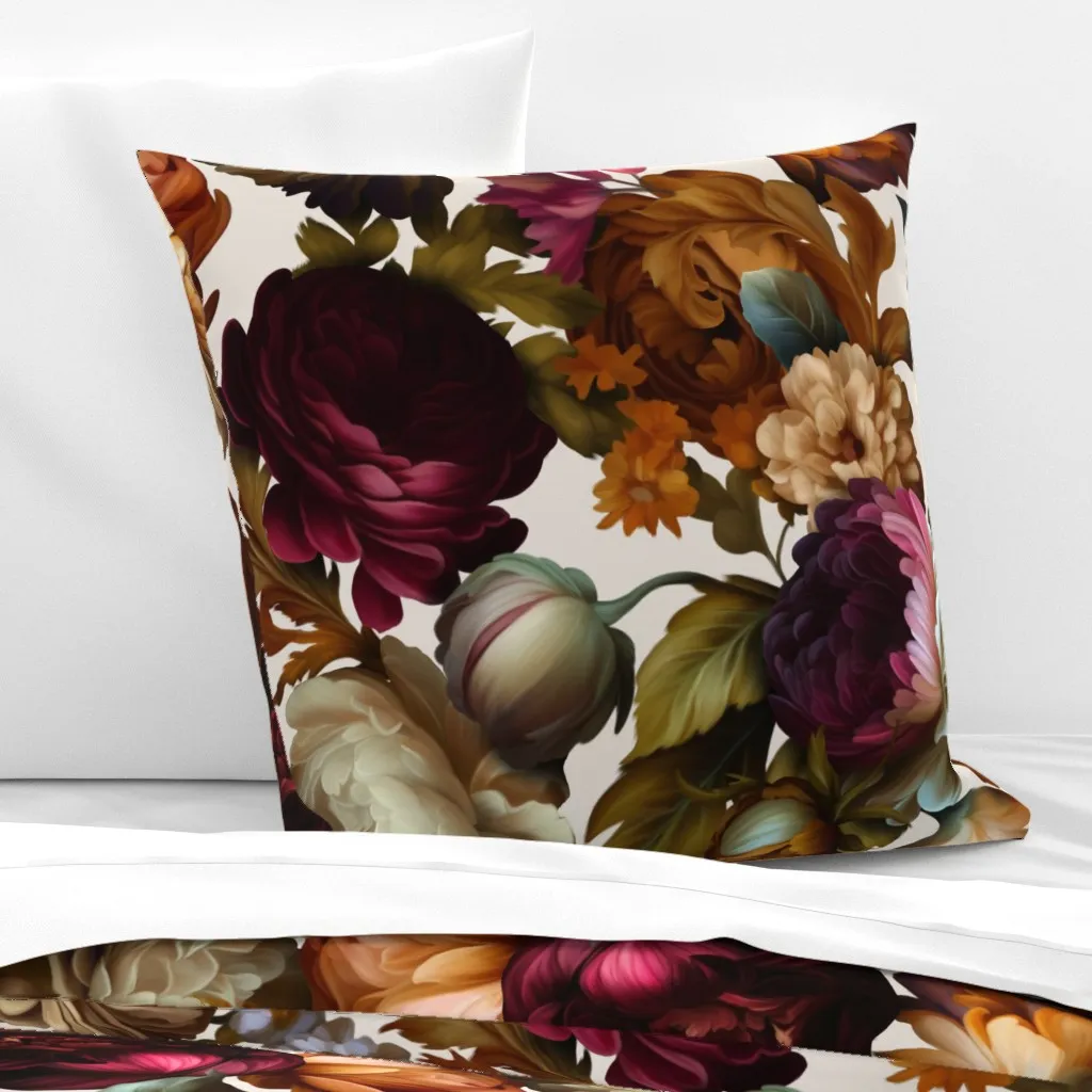 Bed Of Roses Euro Pillow Sham - Burgundy product