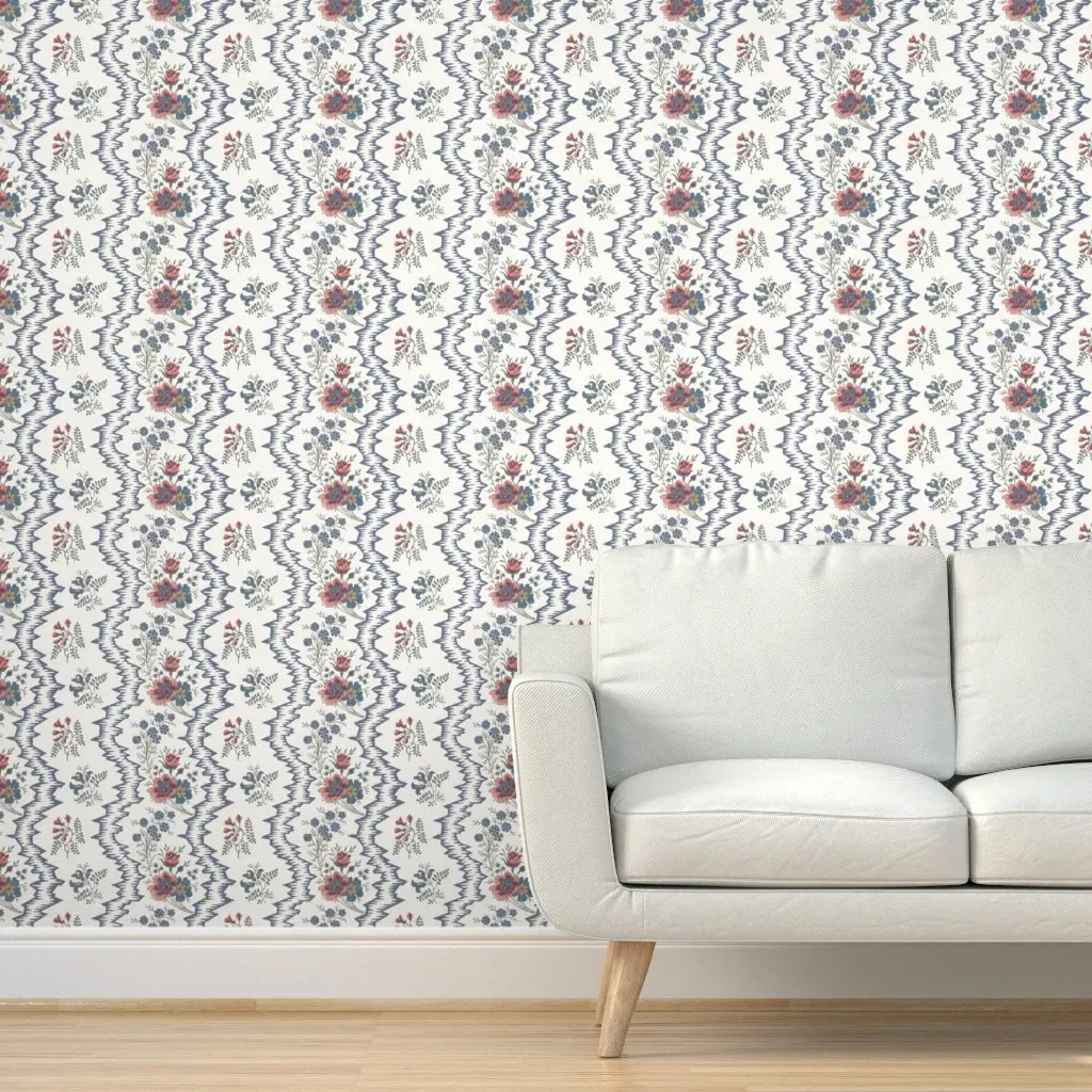 Bedford Chintz Peel and Stick Wallpaper - Gray Blue product