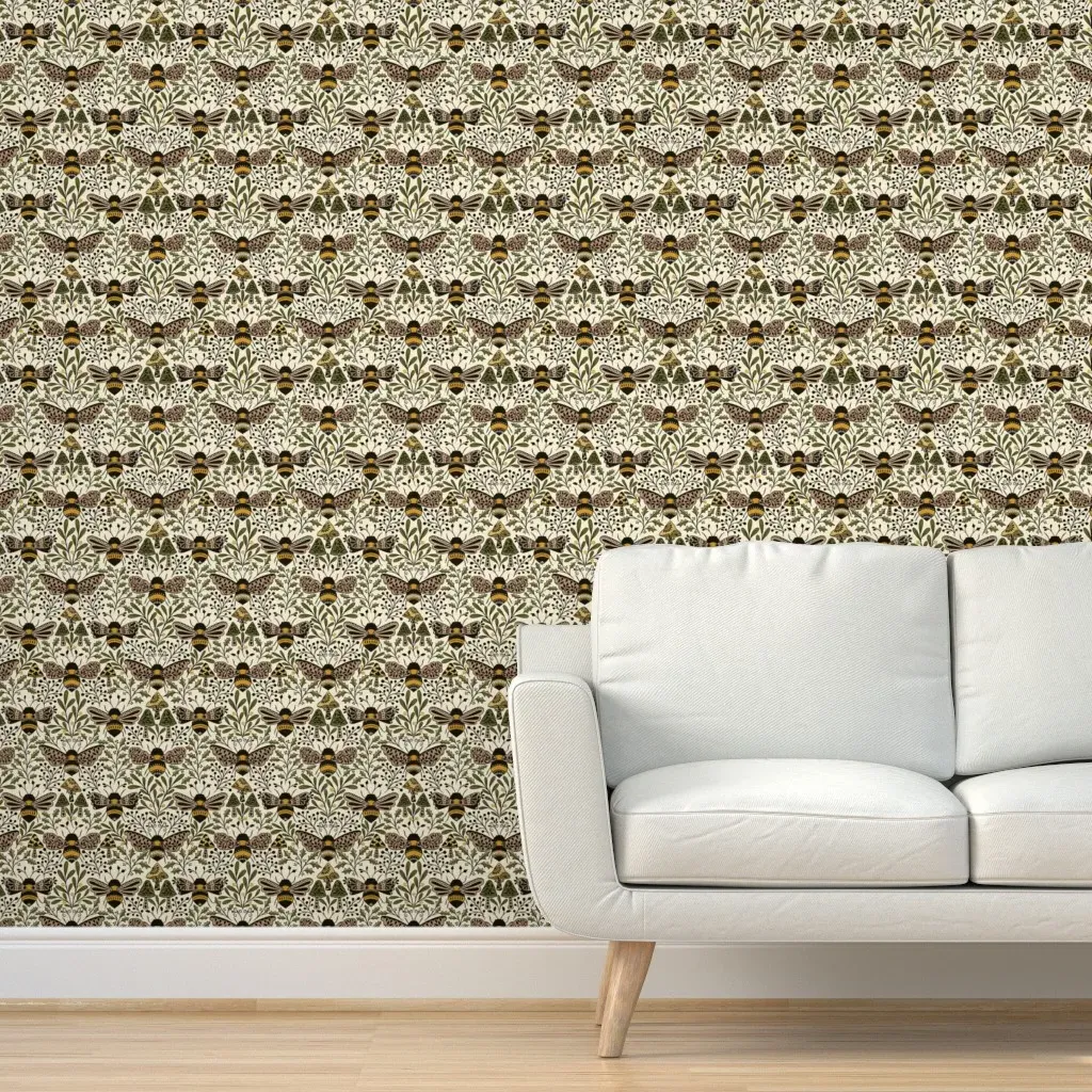 Bee Kingdom Nature Peel and Stick Wallpaper - Green product