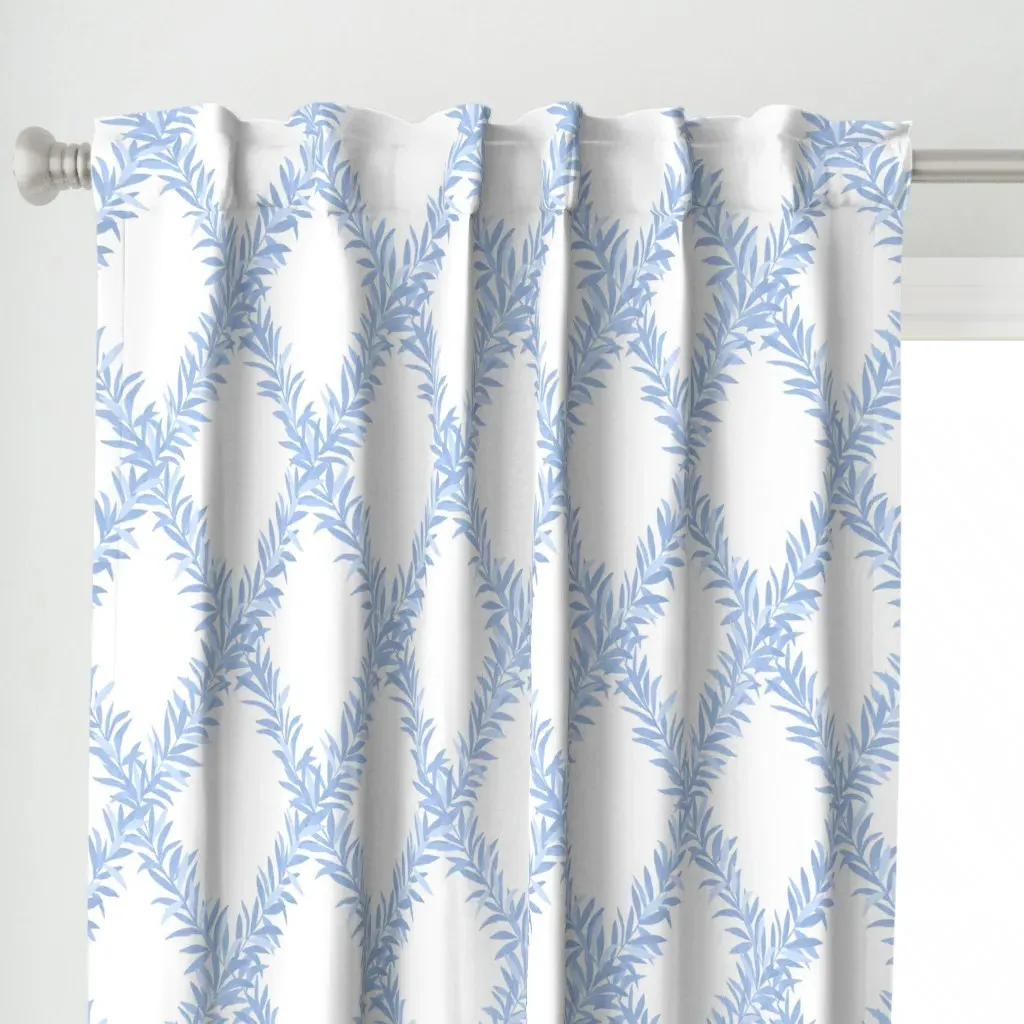 Beefy Leafy Trellis Curtain Panel - Powder Blue alternate view