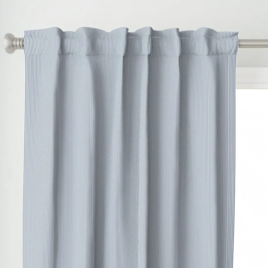 Beefy Pinstripe Dark Curtain Panel - Light Blue alternate view