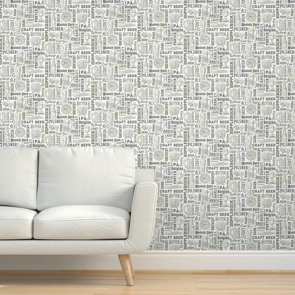 Beer Styles Ol24 Peel and Stick Wallpaper - Grey product
