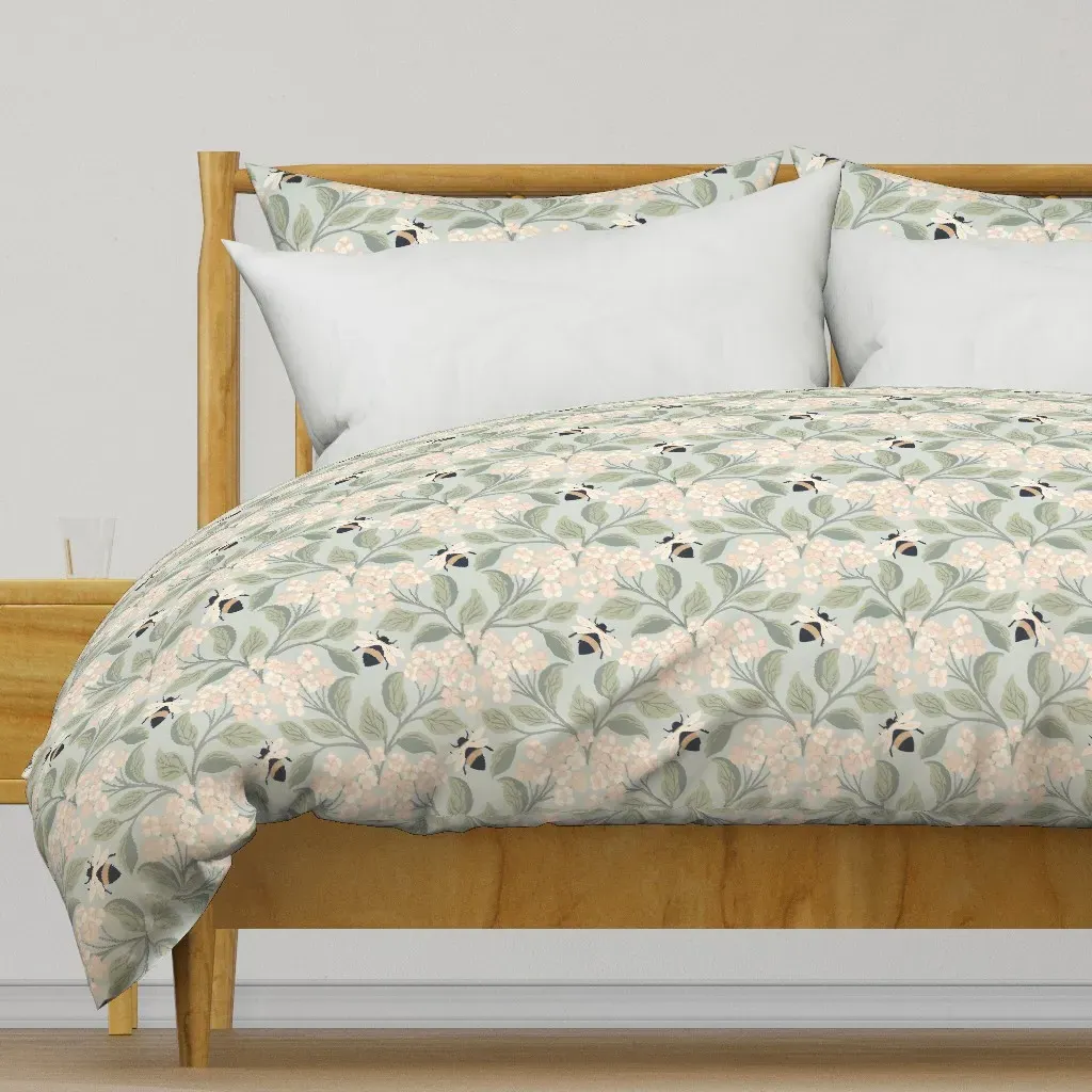 Bees Buzz Among Spring Duvet Cover - Pale Pink product