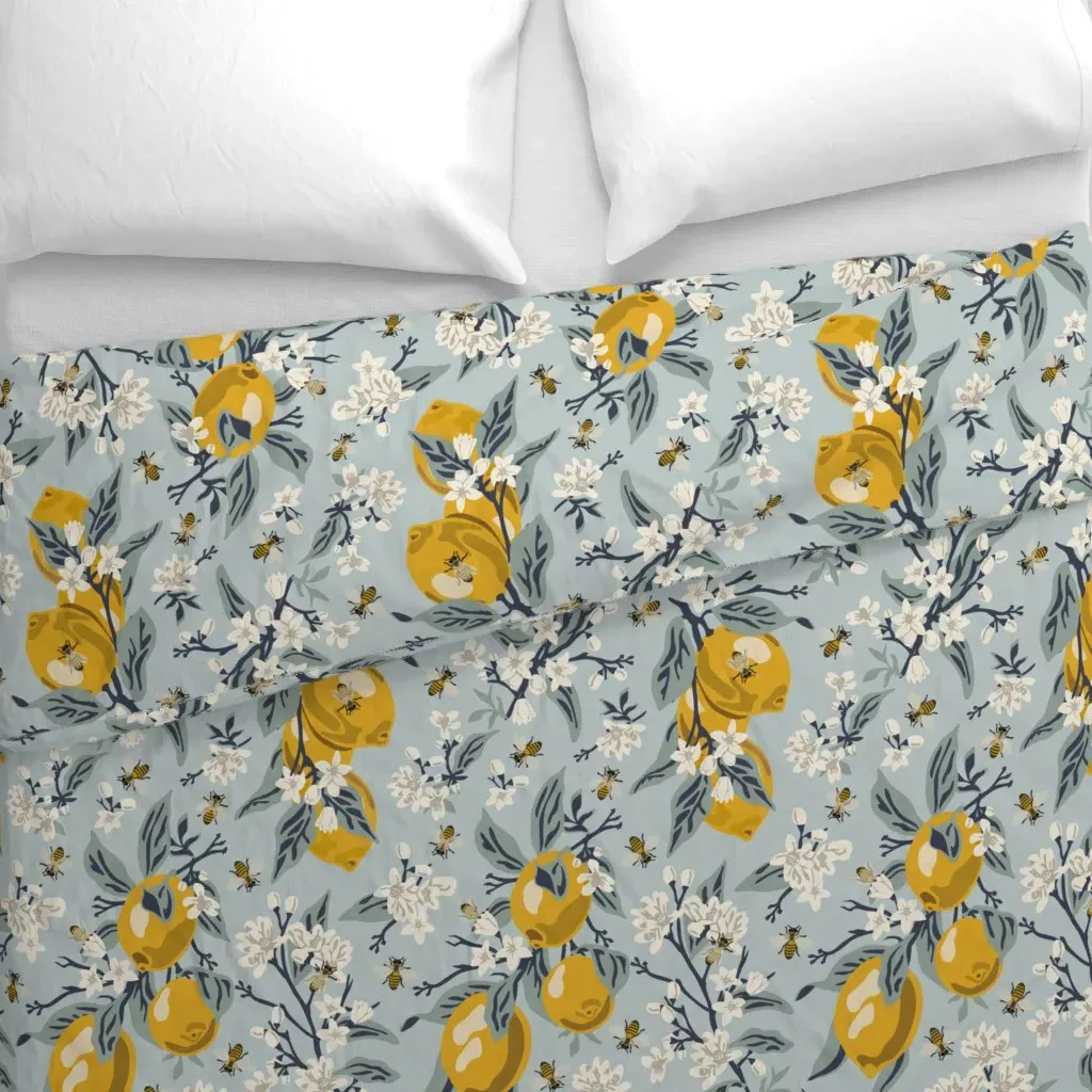 Bees & Lemons Large Duvet Cover - Yellow alternate view