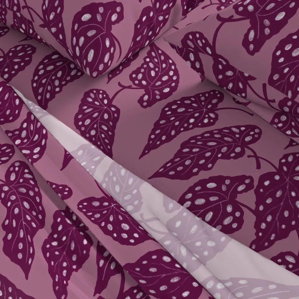Begonia Maculata Leaves King Sheet Set - Purple alternate view
