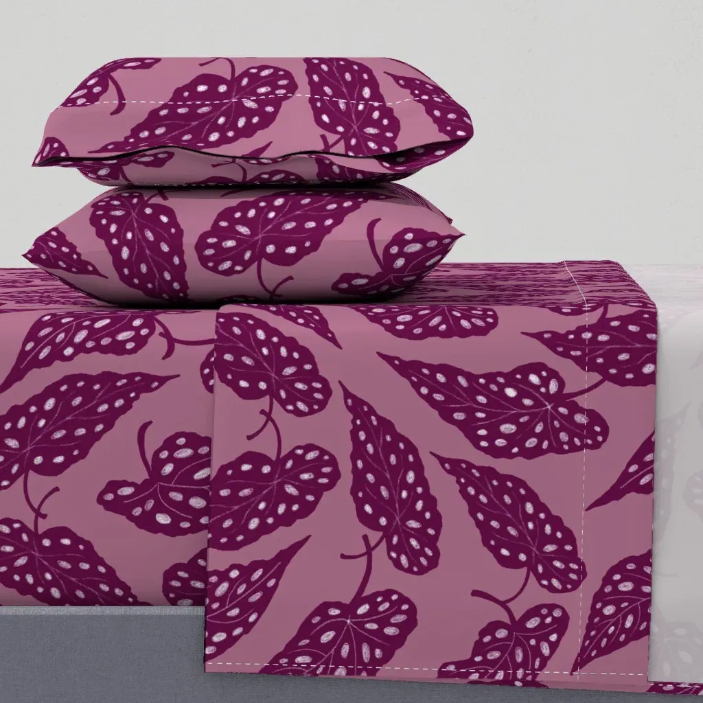 Begonia Maculata Leaves King Sheet Set - Purple product