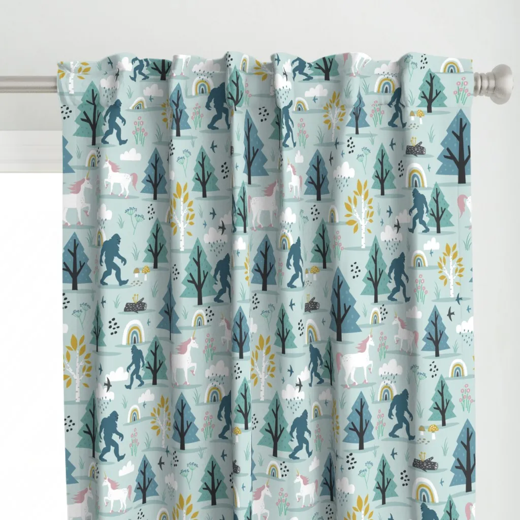 Believe In Wild Things Curtain Panel - Teal alternate view