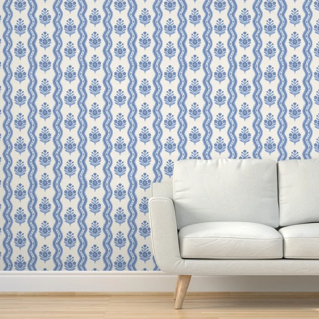 Bella Ikat Peel and Stick Wallpaper - Light Navy product