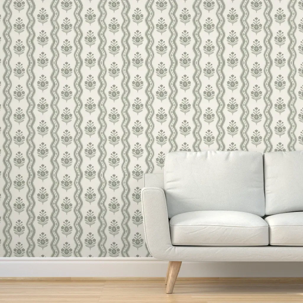 Bella Ikat Peel and Stick Wallpaper - Pale Sage product