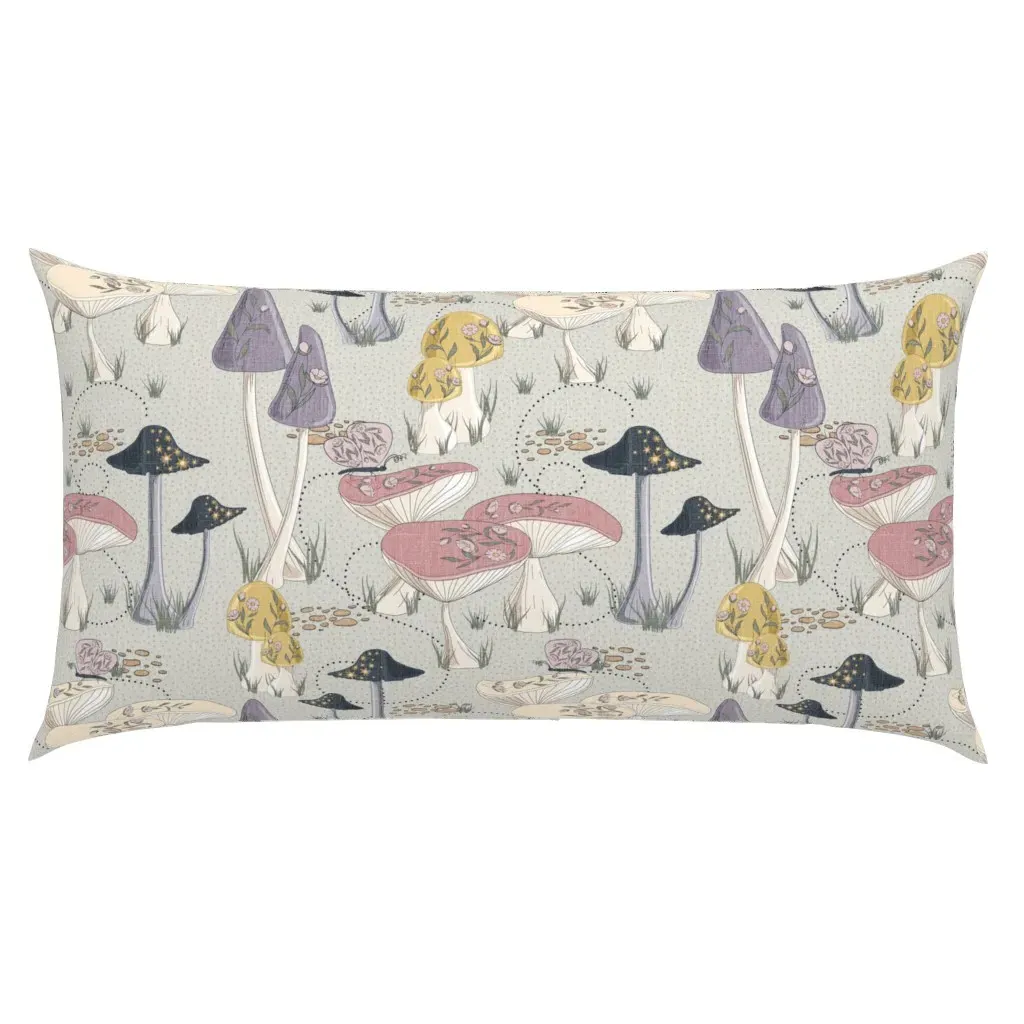 Bella Nora Fairytale Mushroom Pattern King Pillow Sham - Dusty Rose product