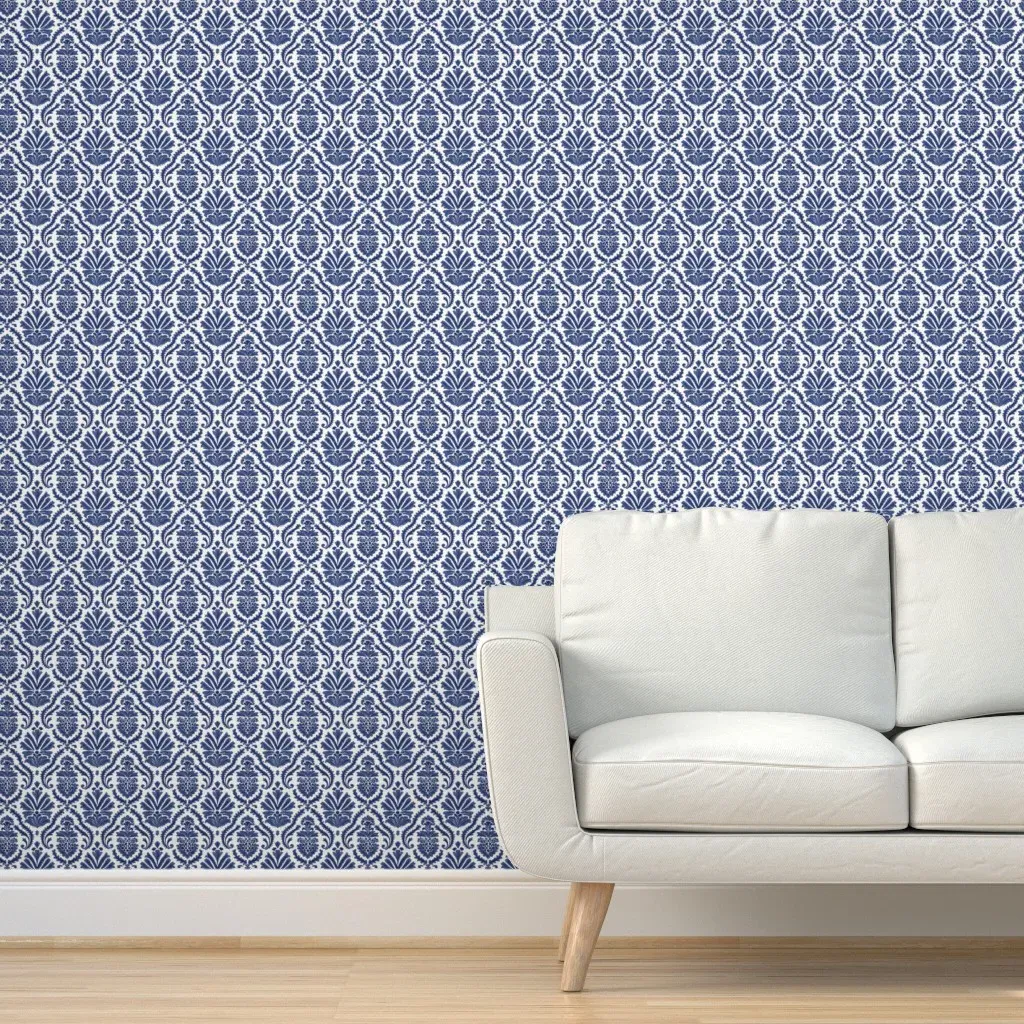 Belle Meade Damask Peel and Stick Wallpaper - Navy product