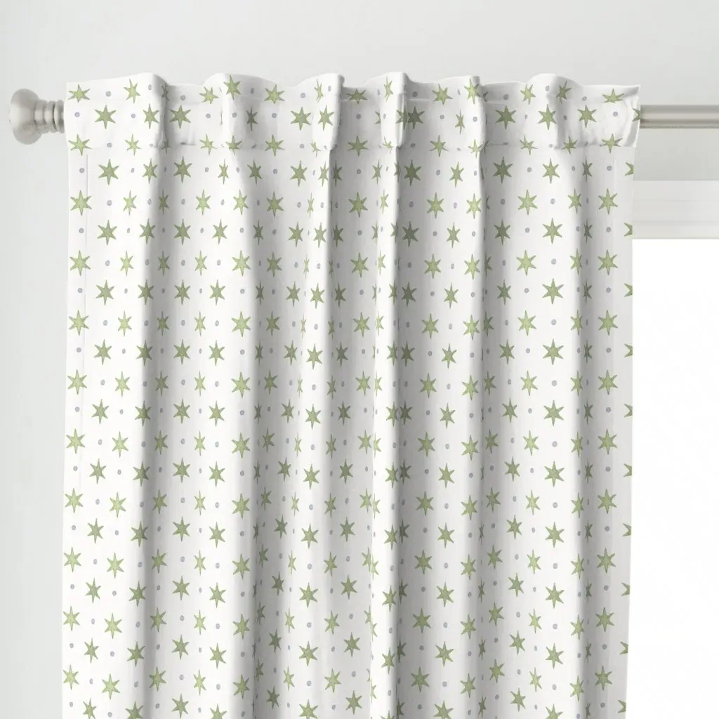 Belle's Birmingham Stella Curtain Panel - Olive Green alternate view