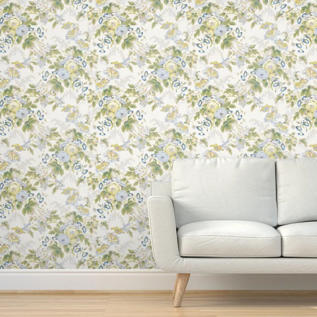 Belle'S English Chintz Madison Peel and Stick Wallpaper - Light Blue product