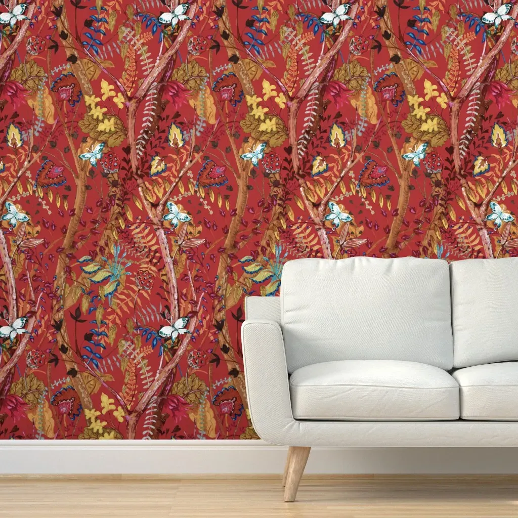 Bellissima Peel and Stick Wallpaper - Crimson Red product