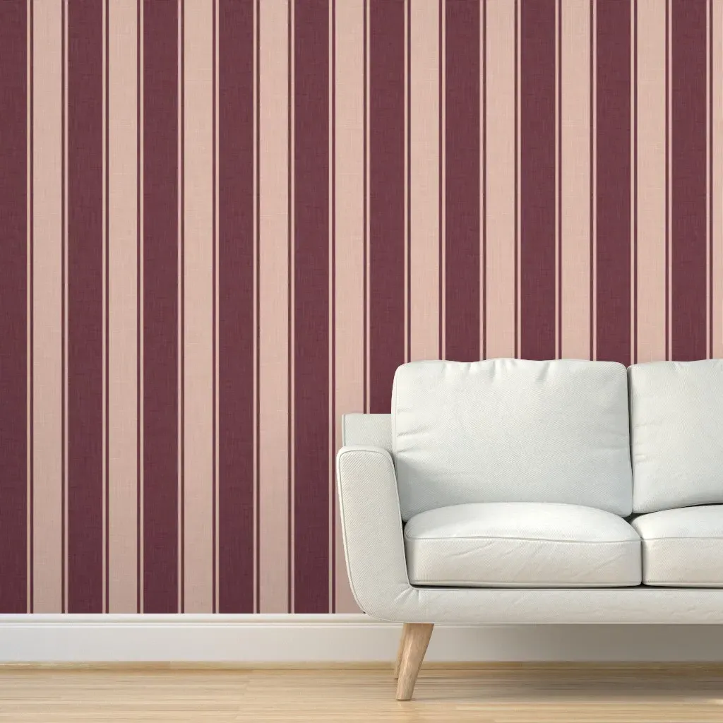 Benevolenza Stripes Carter Peel and Stick Wallpaper Large - Burgundy product