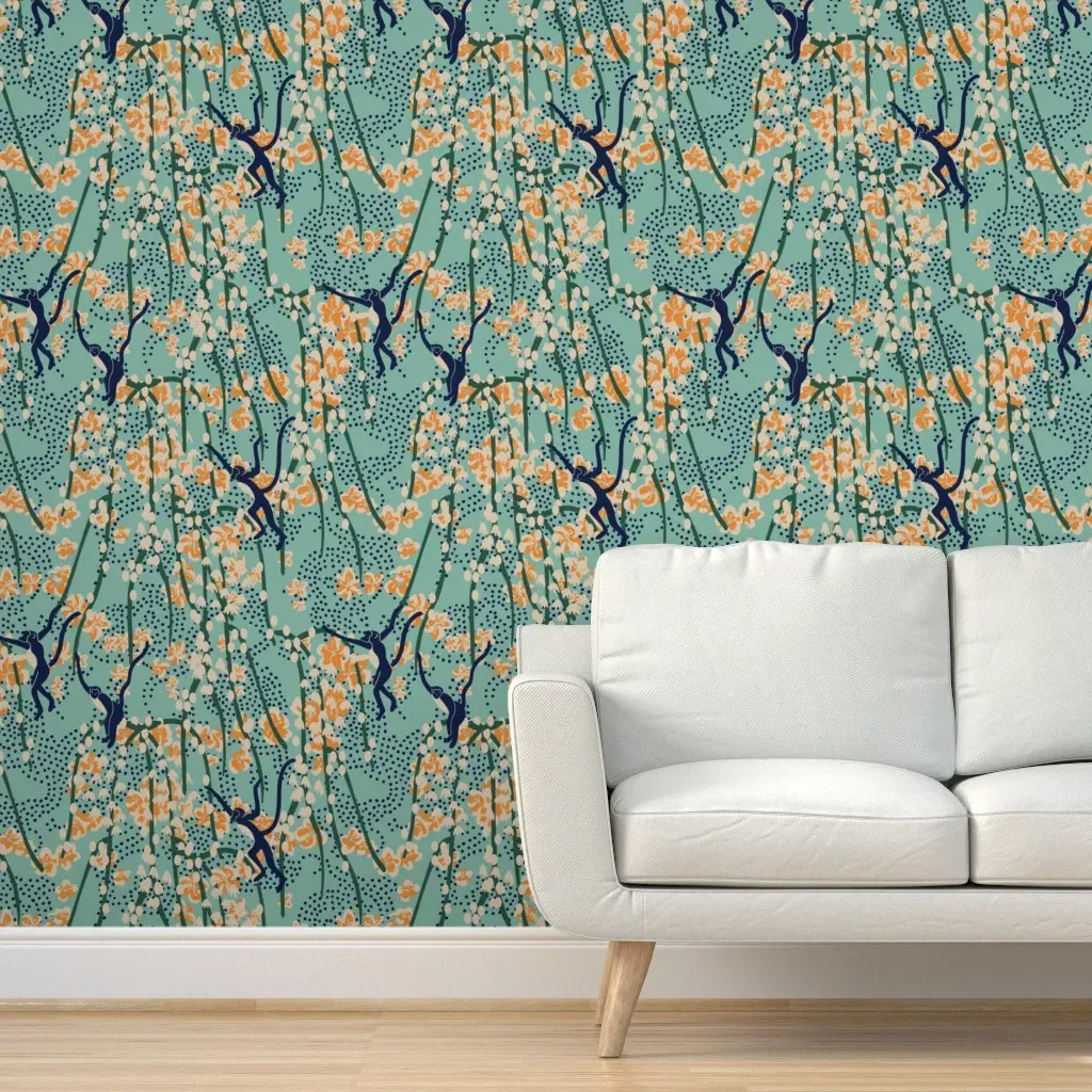 Bengal Navi Monkey Peel and Stick Wallpaper - Orange product