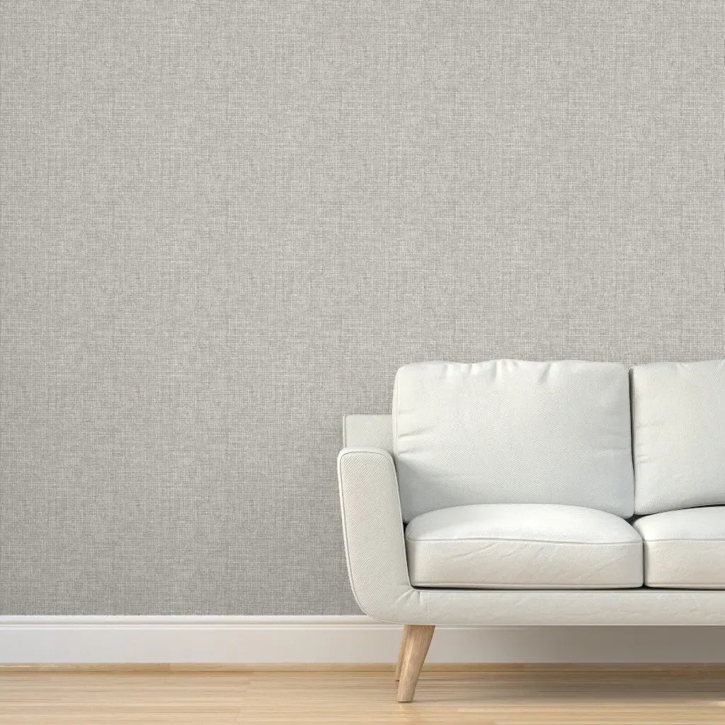 Benjamin Moore Silver Satin Coarse Burlap Texture Peel and Stick Wallpaper - Light Gray product
