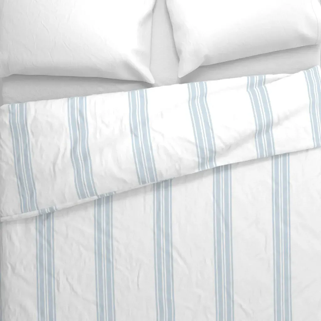 Benny Ticking Duvet Cover - Light Blue alternate view