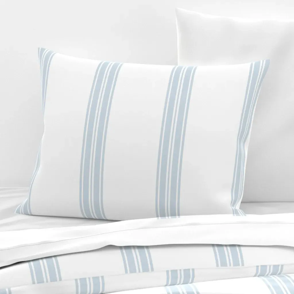 Benny Ticking Standard Knife Edge Cushion Cover - Light Blue, Cotton Sateen product