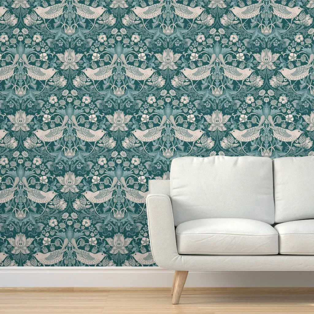 Berry Bandit Gorgeous Garden Small Peel and Stick Wallpaper - Teal product