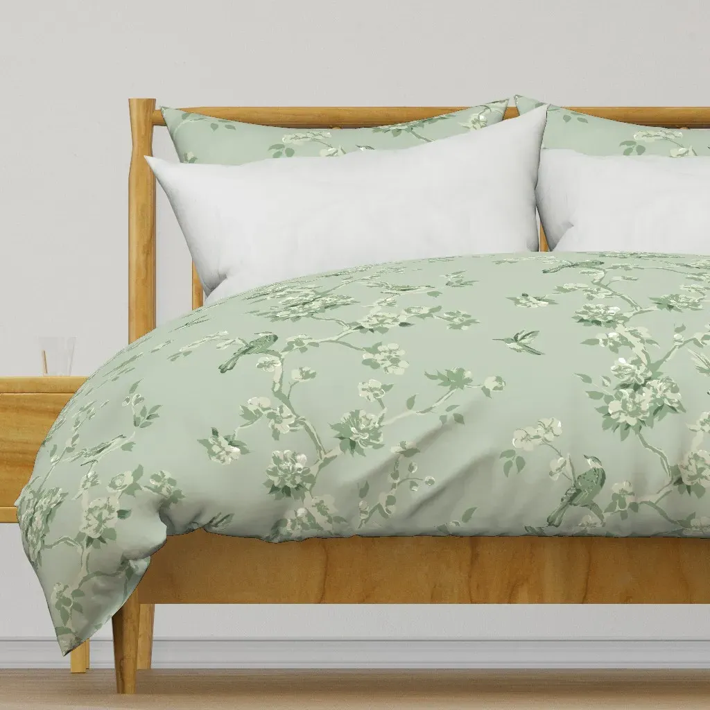 Betsy Chinoiserie Tonal Duvet Cover - Sage Green product