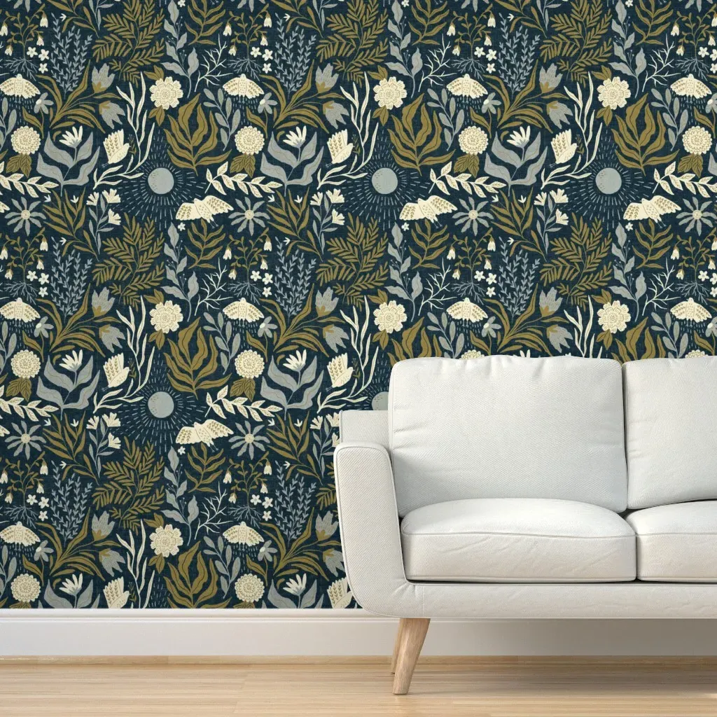 Bettine Medium Peel and Stick Wallpaper - Midnight Blue product