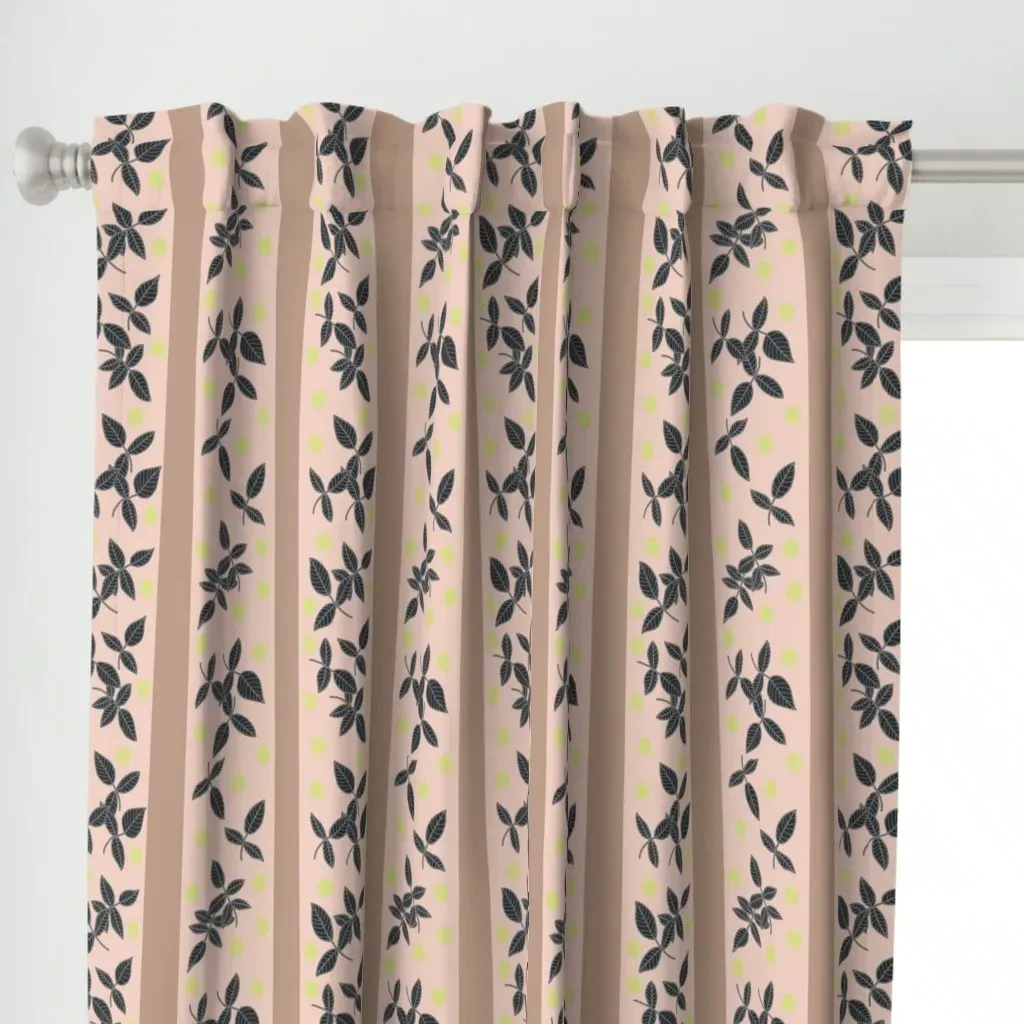 Betty Leaves Curtain Panel - Dark Green alternate view