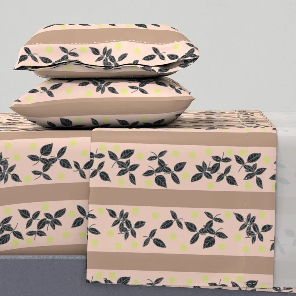 Betty Leaves Full Sheet Set - Dark Green product