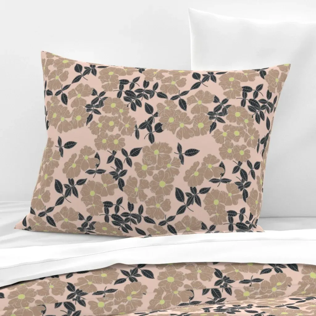 Betty With Roses Standard Knife Edge Cushion - Dusty Rose, Cotton Sateen product