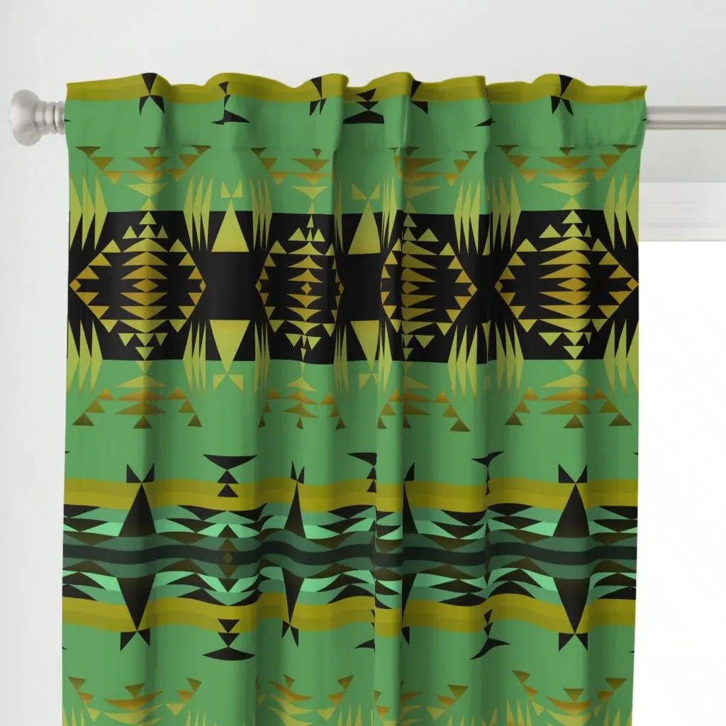 Between The Mountains Curtain Panel - Teal alternate view