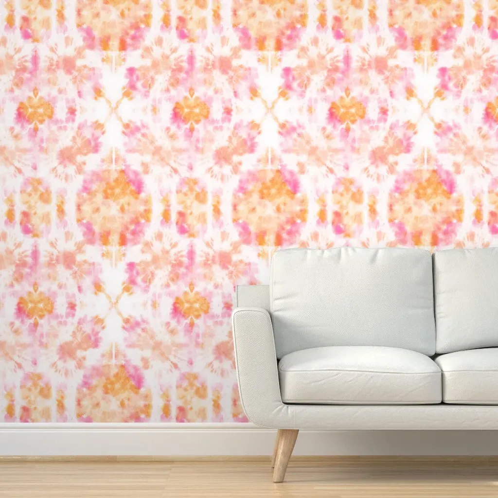 Bexley Tiedye Peel and Stick Wallpaper - Peach product