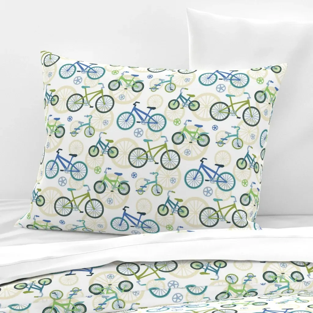 Bicycles Standard Knife Edge Cushion Cover - Teal, Cotton Sateen product
