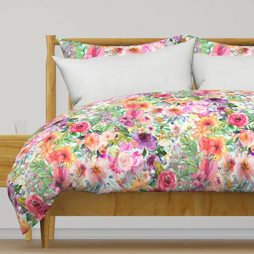 Big Beautiful Floral Bouquet Duvet Cover - Pink product