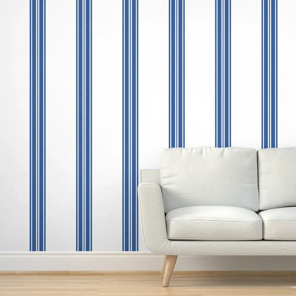 Big Ben Ticking Peel and Stick Wallpaper - Cobalt Blue, White product