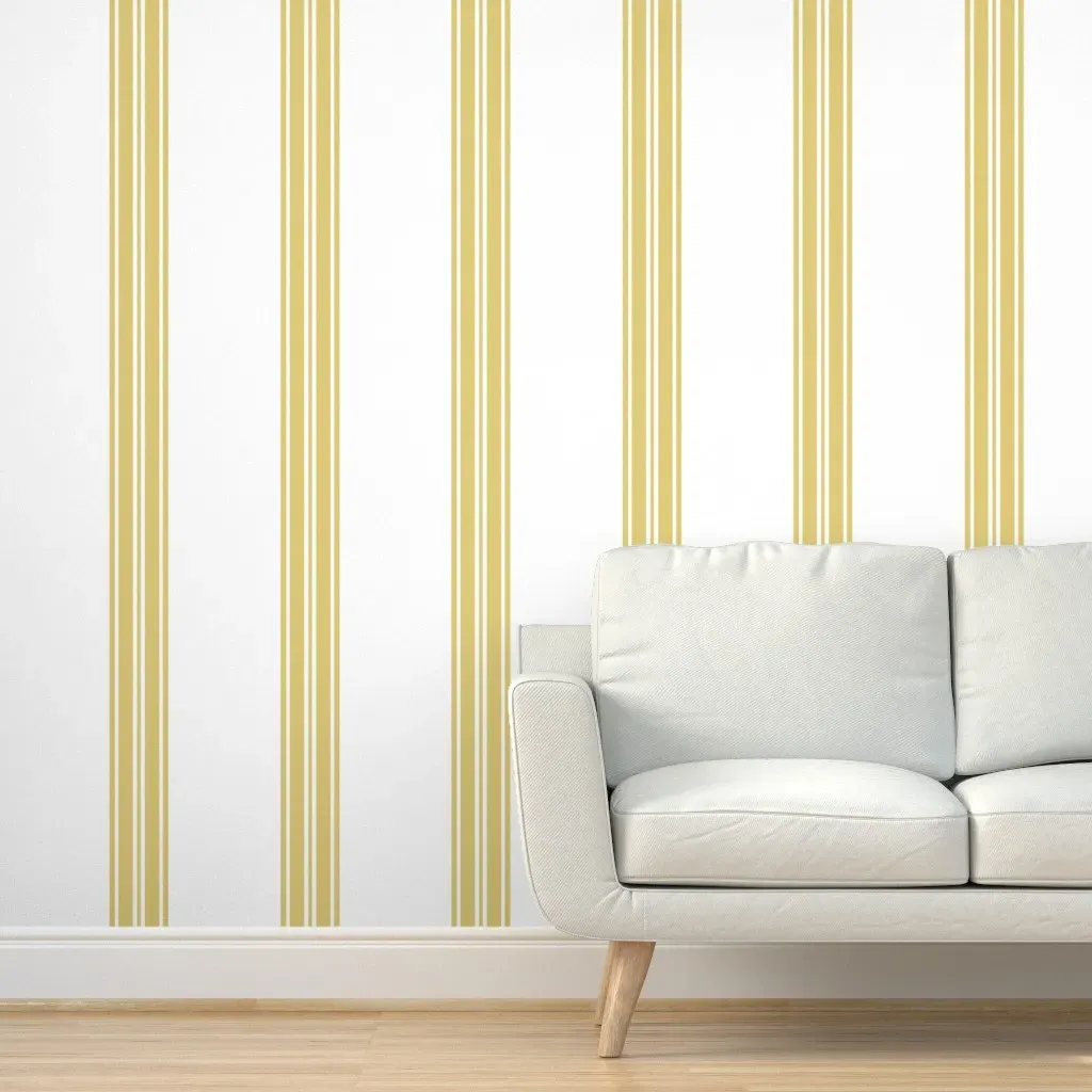 Big Ben Ticking Peel and Stick Wallpaper - Mustard, White product