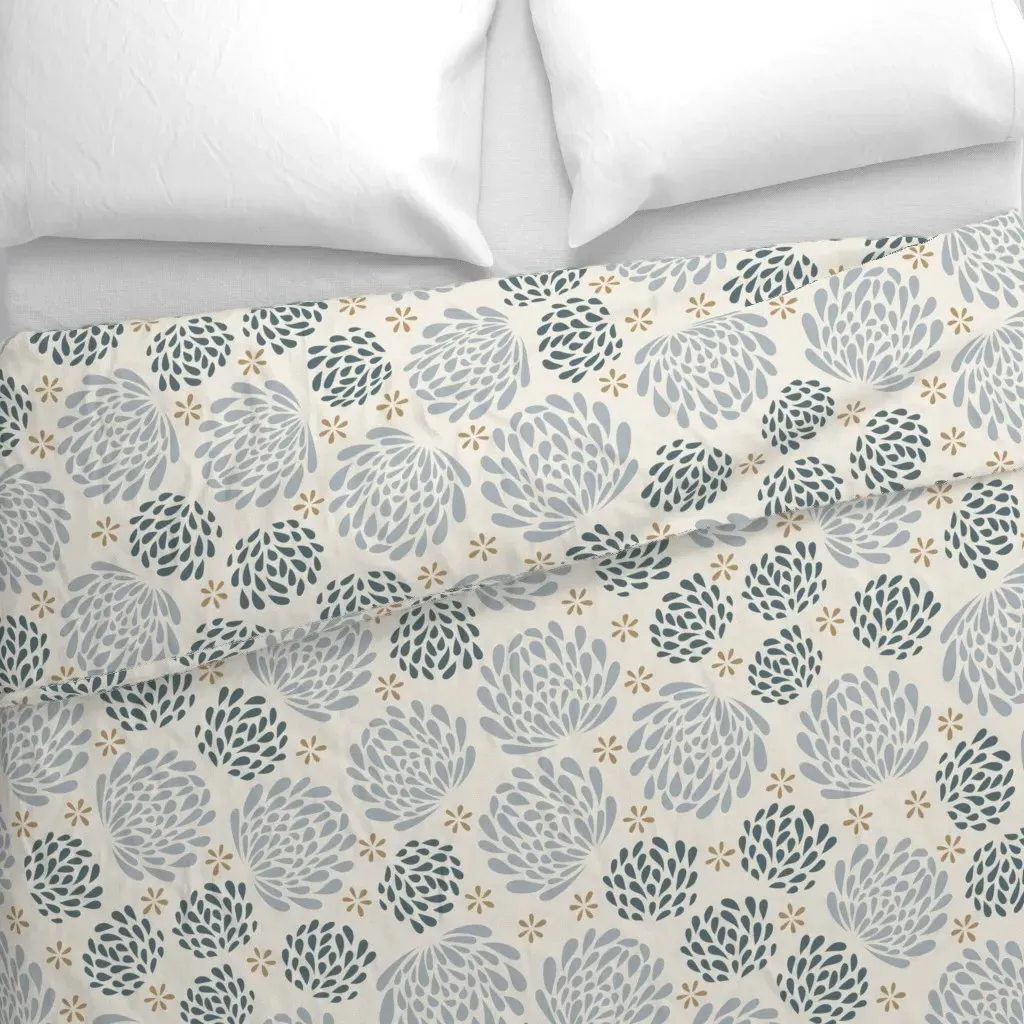 Big Blooms Duvet Cover - Light Gray alternate view