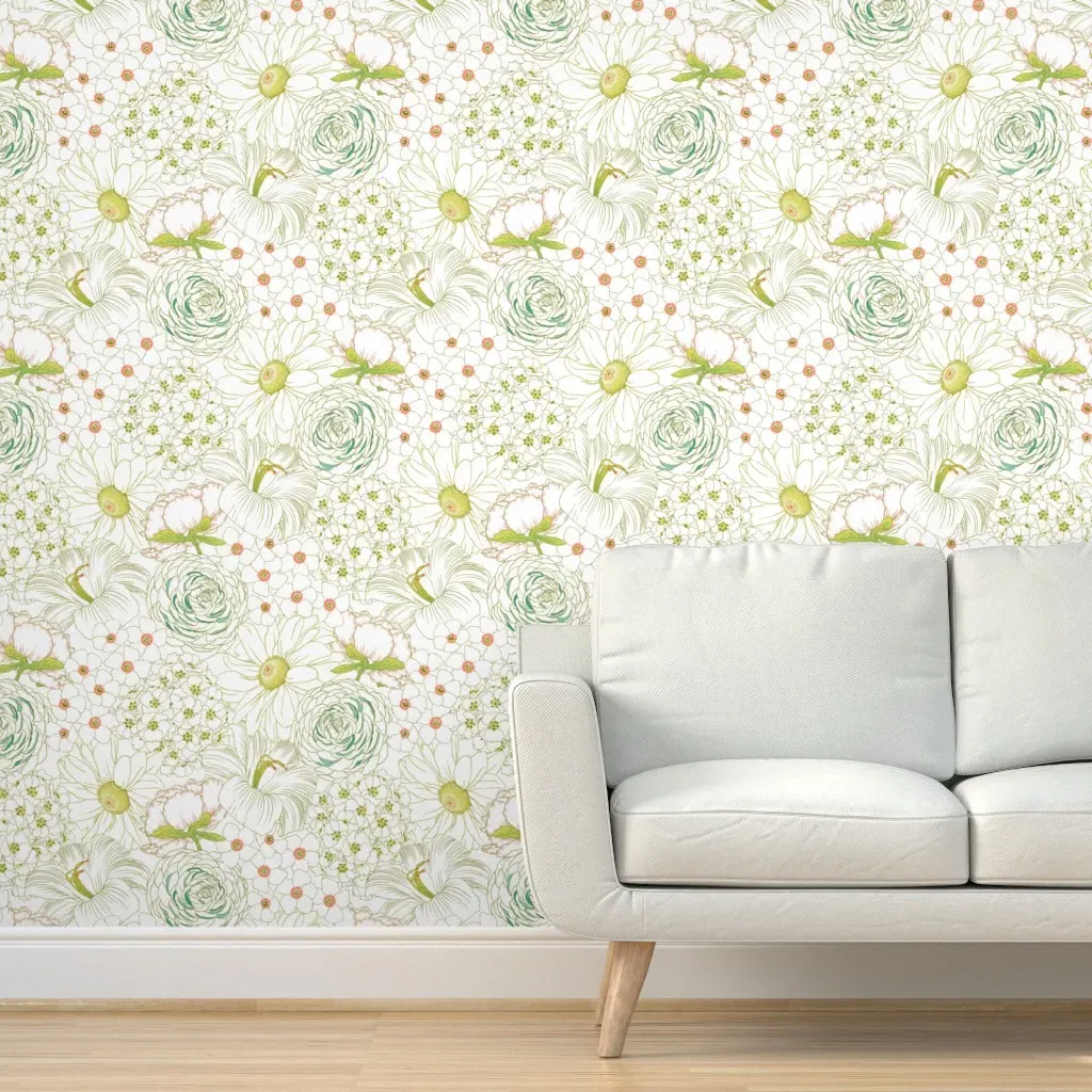 Big Blooms Peel and Stick Wallpaper - Green product