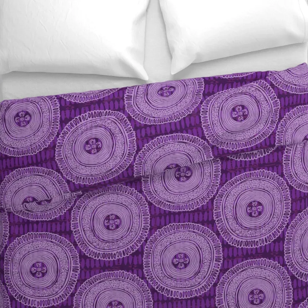 Big Bold Boho Hippie Fantasy Duvet Cover - Purple alternate view