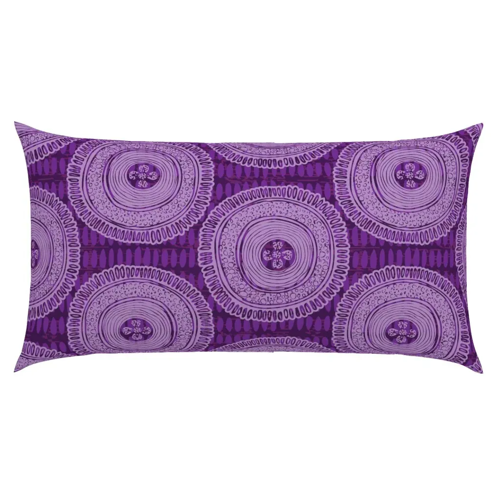 Big Bold Boho Hippie Fantasy Flower On Dots King Pillow Sham - Purple product