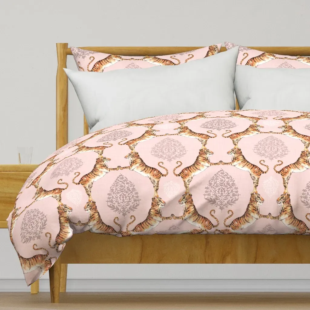 Big Cat Damask Large Duvet Cover - Blush product