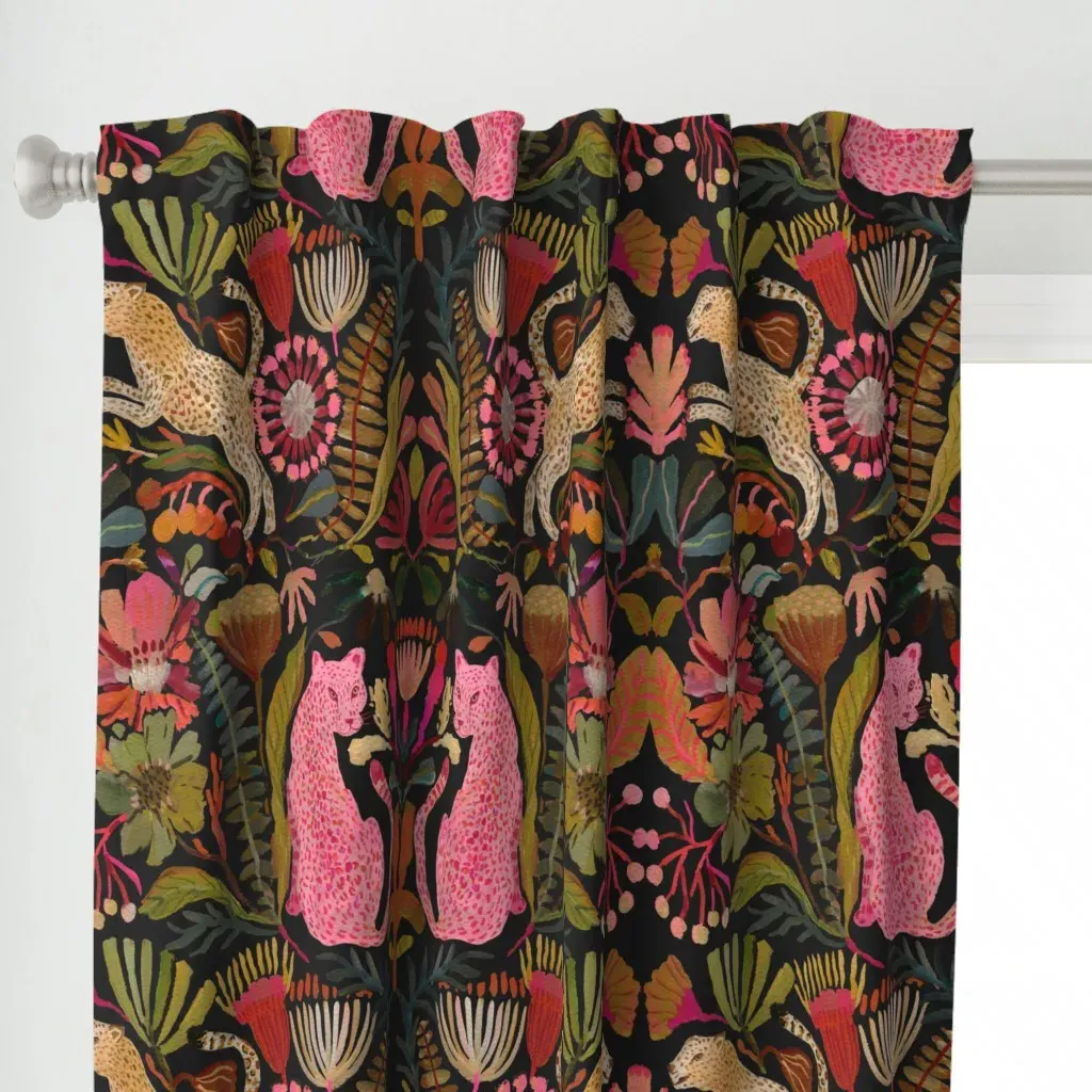Big Cats Cheetah Print Curtain Panel - Pink alternate view