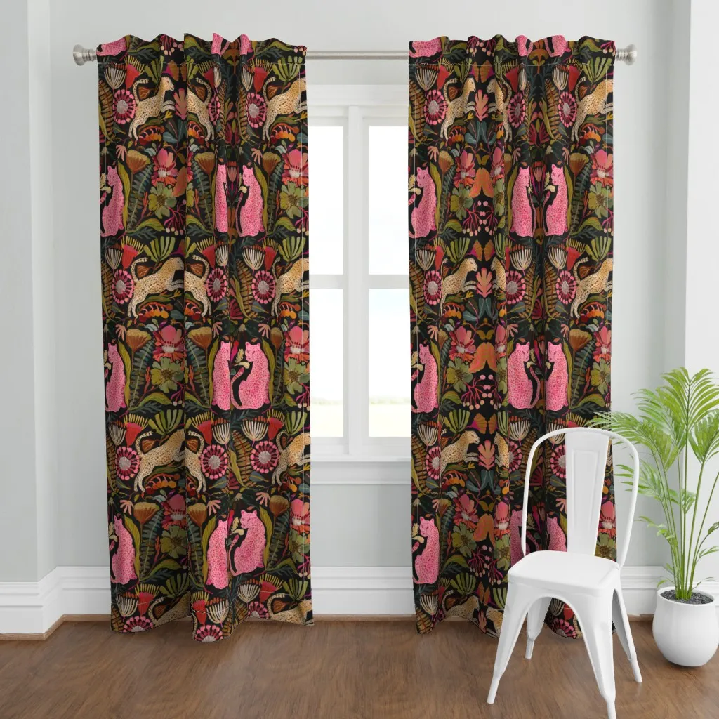 Big Cats Cheetah Print Curtain Panel - Pink product