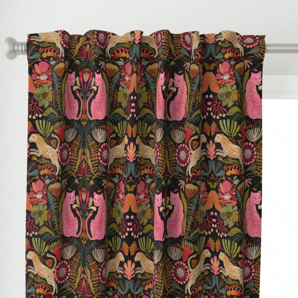 Big Cats Jumbo Curtain Panel - Pink alternate view