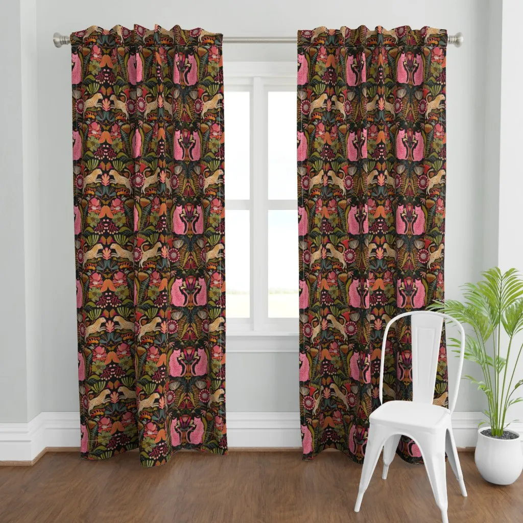 Big Cats Jumbo Curtain Panel - Pink product