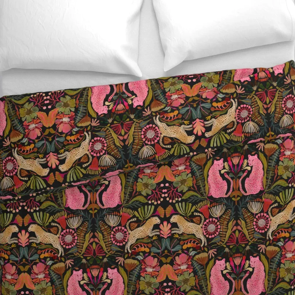 Big Cats Jumbo Duvet Cover - Pink alternate view