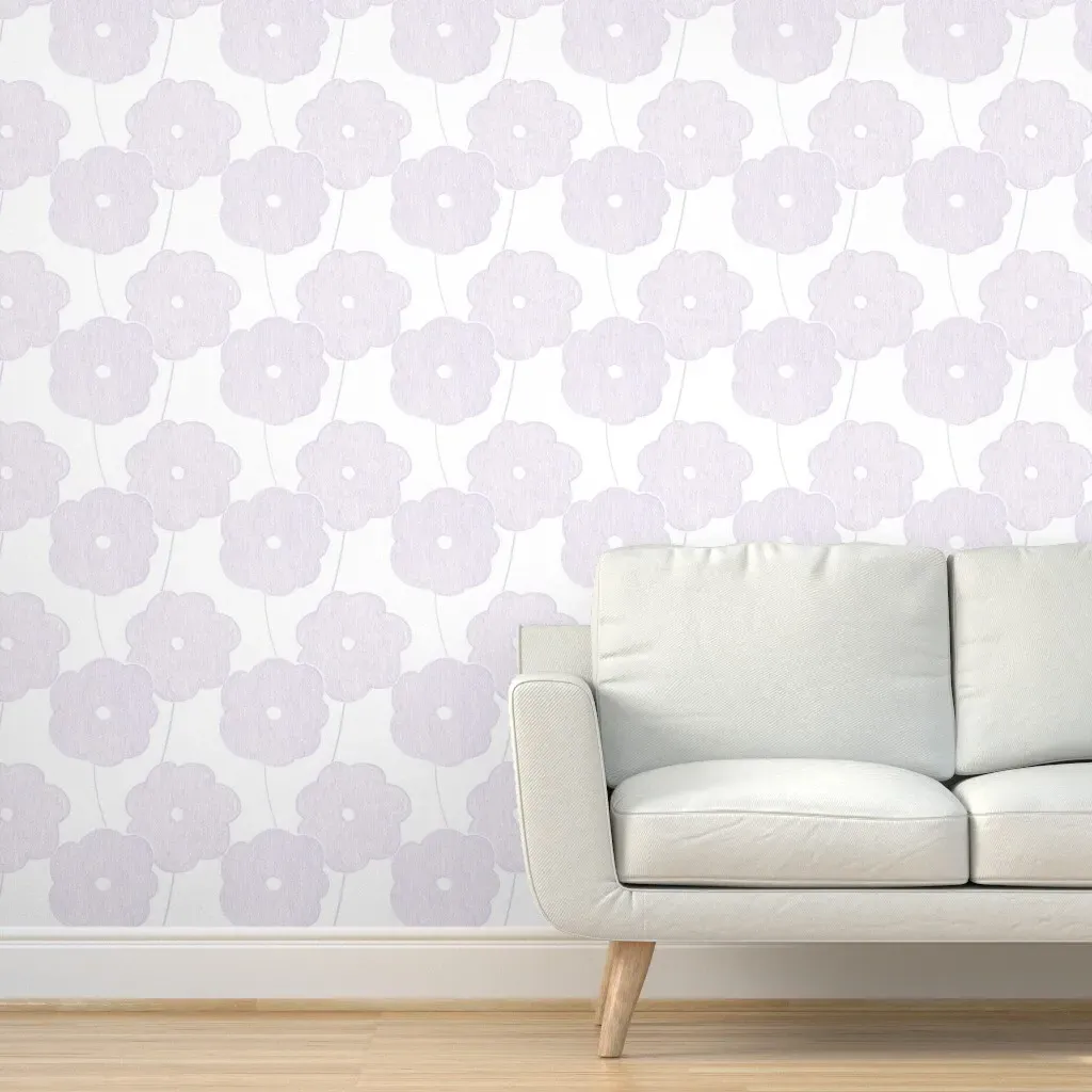 Big Crayon Flower Betsy Peel and Stick Wallpaper - Lavender product